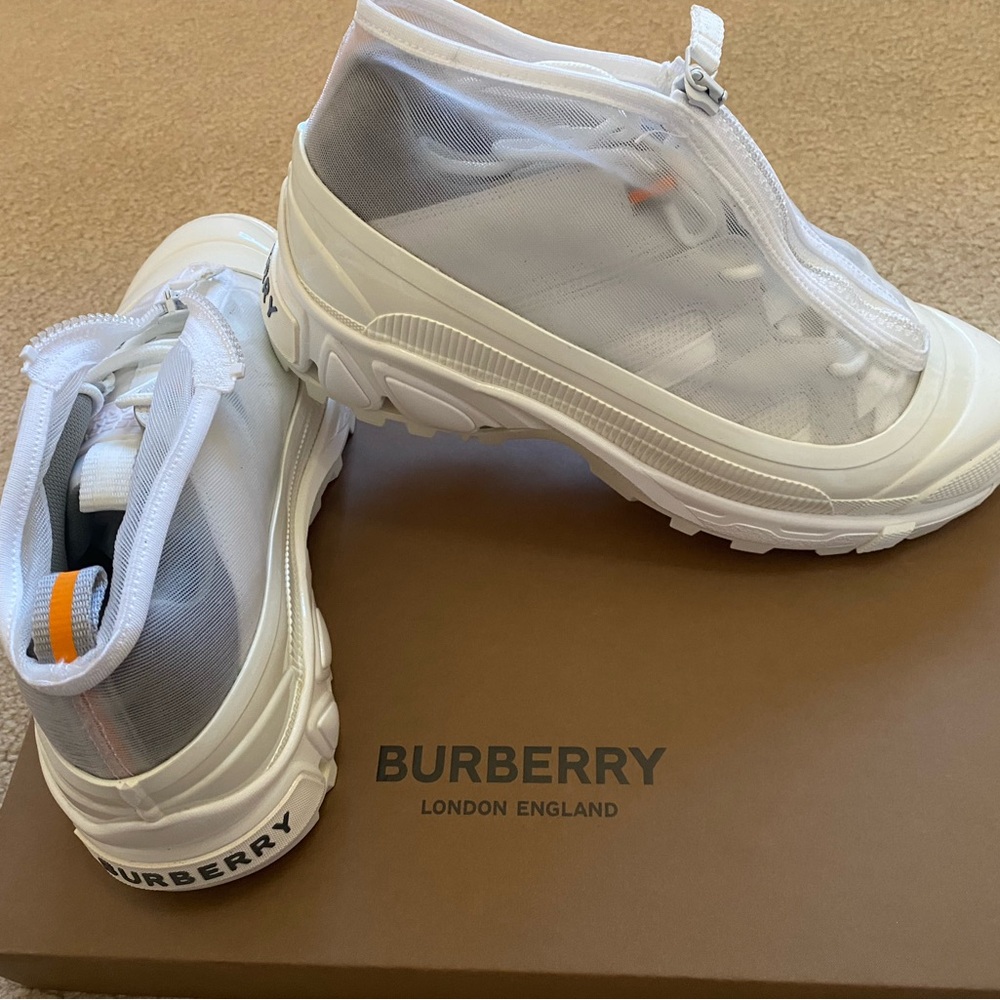 Burberry White and Orange Women's Sneakers